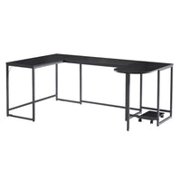 U-shaped Computer Desk, Industrial Corner Writing Desk with CPU Stand, Gaming Table Workstation Desk for Home Office (Black) (OLD SKU: WF198675AAB)