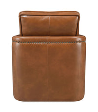 ACME Rocha Accent Chair w/Swivel, Brown Leather Aire AC01886