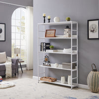 [VIDEO] 5-Tier Home Office Bookcase Open Bookshelf Storage Large 5 Shelf Bookshelf Furniture with Metal Frame, White