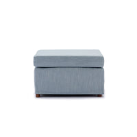 2 Seat Module Sectional Sofa Couch With 1 Ottoman,Seat Cushion and Back Cushion Removable and Washable,Light Blue