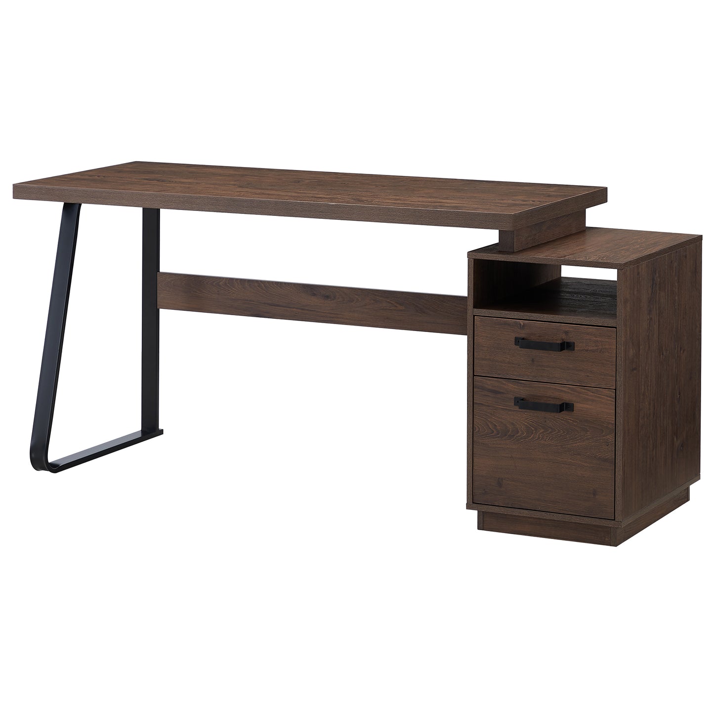 Home Office Computer Desk with Drawers/Hanging Letter-size Files, 65 inch Writing Study Table with Drawers