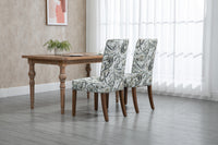 Cover Removable Interchangeable and Washable Taupe Cashew Fabric Upholstered Parsons Chair with Solid Wood Legs 2 PCS