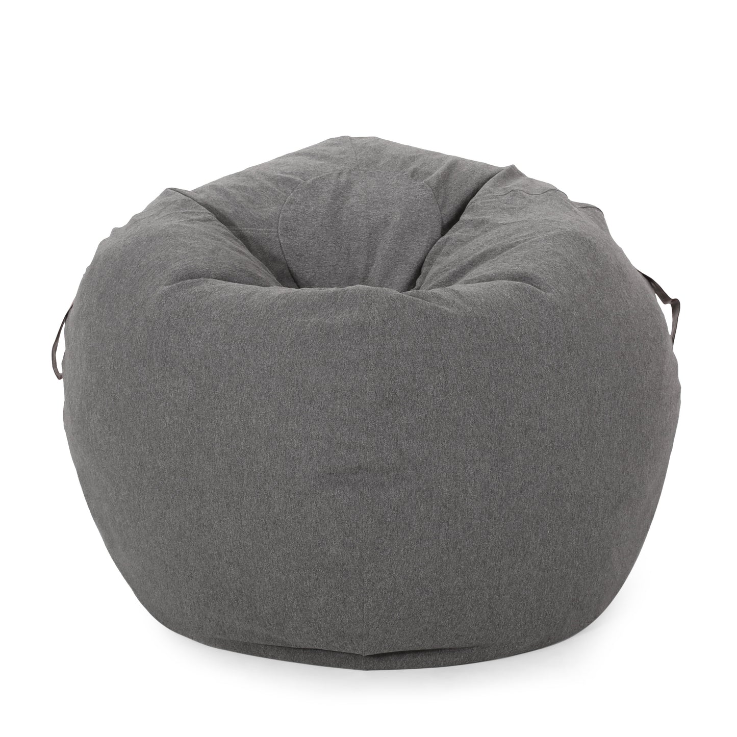 Avera Contemporary 5 Foot Bean Bag with Vinyl Straps, Dark Gray and Autumn Tan