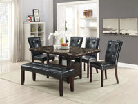 Faux Leather Upholstered Dining Chair, Black(Set of 2)