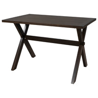 TOPMAX Farmhouse Rustic Wood Kitchen Dining Table with X-shape Legs, Brown