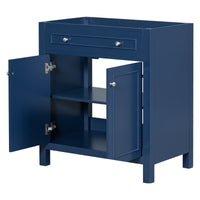 30" Bathroom Vanity without Sink Top, Cabinet Base Only, Bathroom Storage Cabinet with Two Doors and Adjustable Shelf, Blue