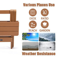 TALE Adirondack Portable Folding Side Table Square All-Weather and Fade-Resistant Plastic Wood Table Perfect for Outdoor Garden, Beach, Camping, Picnics Brown  Ban on Amazon