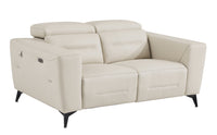 Global United Top Grain Italian Leather Loveseat with Power Recliner