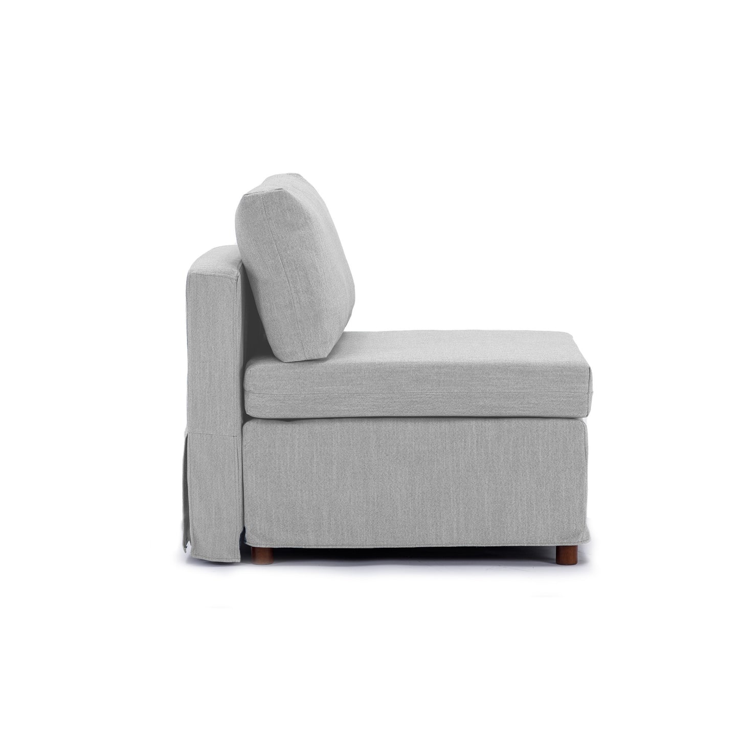 3 Seat Module Sectional Sofa Couch With 1 Ottoman,Seat Cushion and Back Cushion Removable and Washable,Light Grey