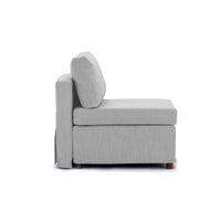 3 Seat Module Sectional Sofa Couch With 2 Ottoman,Seat Cushion and Back Cushion Removable and Washable,Light Grey