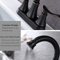 2-Handle 4-Inch Oil Rubbed Bronze Bathroom Faucet, Bathroom Vanity Sink Faucets with Pop-up Drain and Supply Hoses