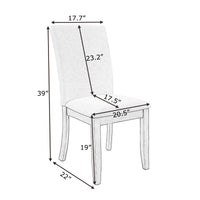 TOPMAX Farmhouse 4-Piece Wood Dining Chair Set for 4, Kitchen Upholstered Dining Chairs for Small Places, Gray Legs+Beige Cushion