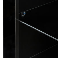 Black Modern contracted LED TV Cabinet with Storage Drawers，4 Storage Cabinet with Open Shelves for Living Room Bedroom