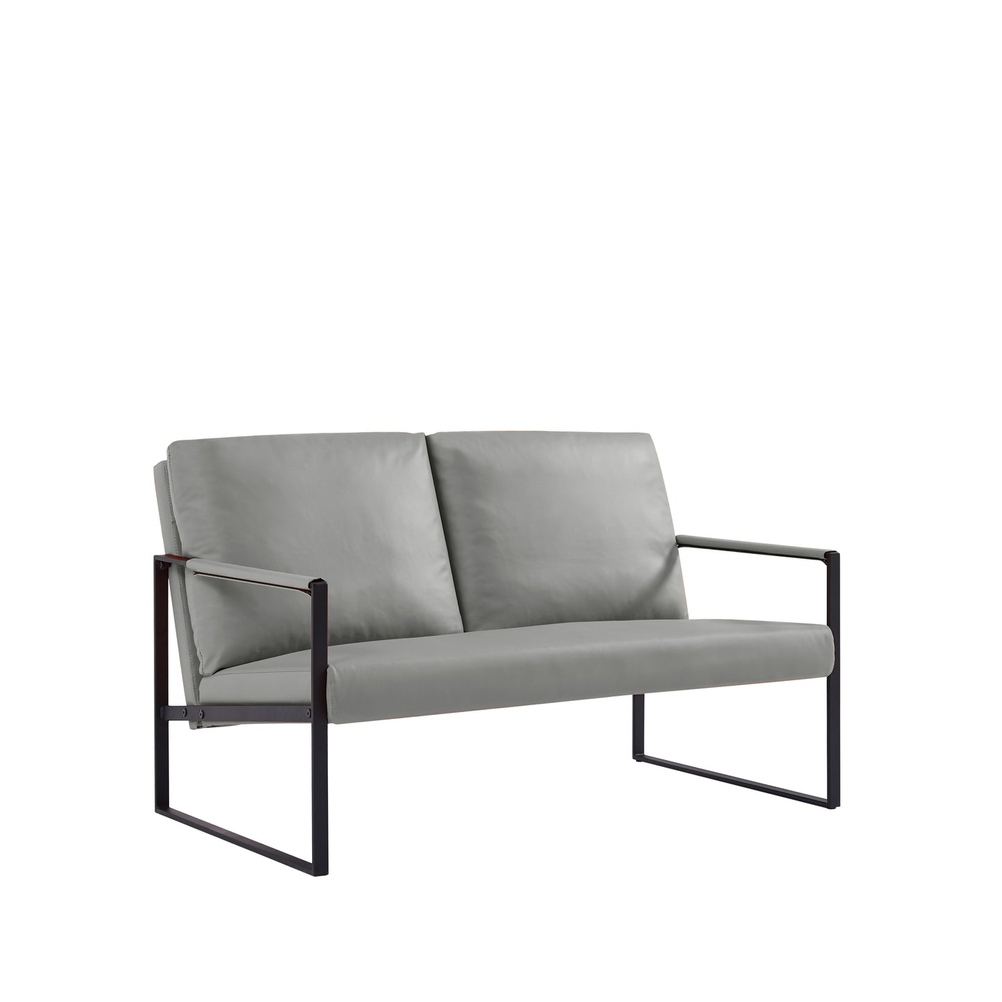 Lounge, living room, office or the reception area PVC leather accent arm chair with Extra thick padded backrest and seat cushion sofa chairs,Non-slip adsorption feet,sturdy metal frame,Gray