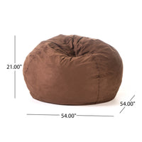 Kaina Modern Microfiber 5 Foot Bean Bag, French Roast Brown