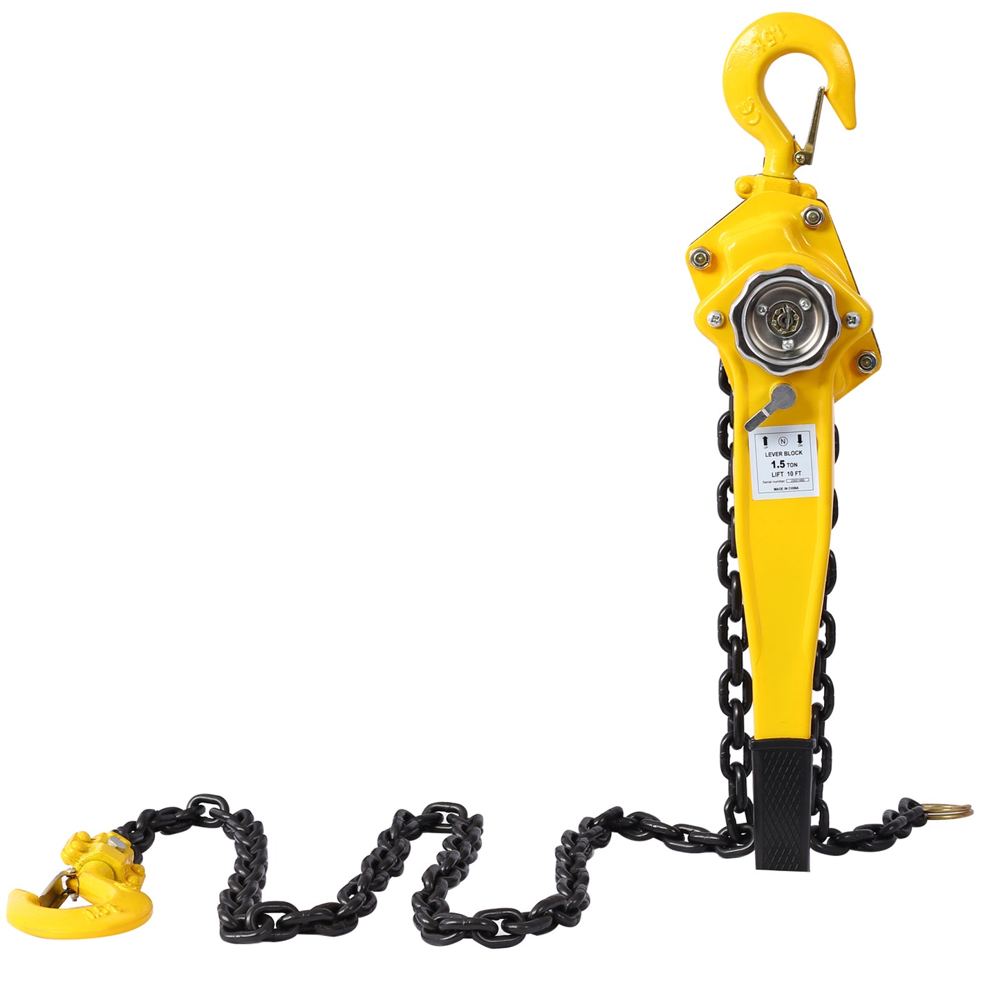 Lever Chain Hoist 1 1/2 Ton 3300LBS Capacity 10 FT Chain Come Along with Heavy Duty Hooks Ratchet Lever Chain Block Hoist Lift Puller