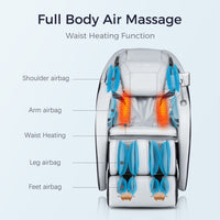 Massage Chair 4D Massage Chair Recliner, Zero Gravity Full Body Airbag Massage Chair with Body Scan Bluetooth Heat Touch Screen Foot Roller Handrail Shortcut Key Blue+Gray