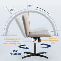 High Grade Pu Material. Home Computer Chair Office Chair Adjustable 360 ° Swivel Cushion Chair With Black Foot Swivel Chair Makeup Chair Study Desk Chair. No Wheels set of 2.