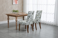 Cover Removable Interchangeable and Washable Taupe Cashew Fabric Upholstered Parsons Chair with Solid Wood Legs 2 PCS