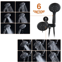 Classic High Pressure Single Handle 6 Function Rain shower Head with Handheld Shower (Valve Included)