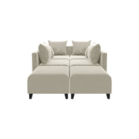 Ottoman SOFA  C Beige with black foot Furniture Modern Accent Chair Sectional Single Sofa