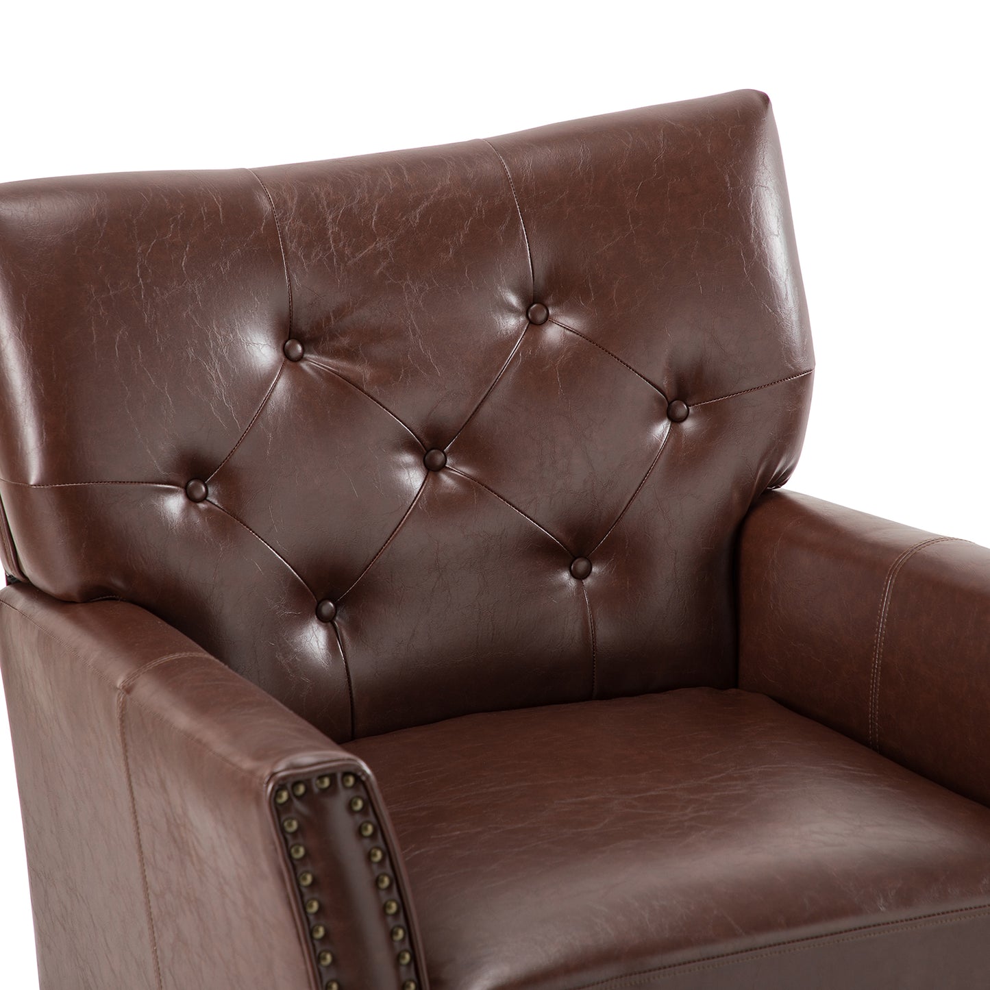 Harald Vegan Leather Armchair-BROWN