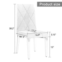 Dining Chair Set of 2, Modern Style Kitchen Upholstered High backrest ,With Inset Buttons,C-shaped Tube Plating Metal Legs Velvet office Chairs,for Dining Room Office dining room