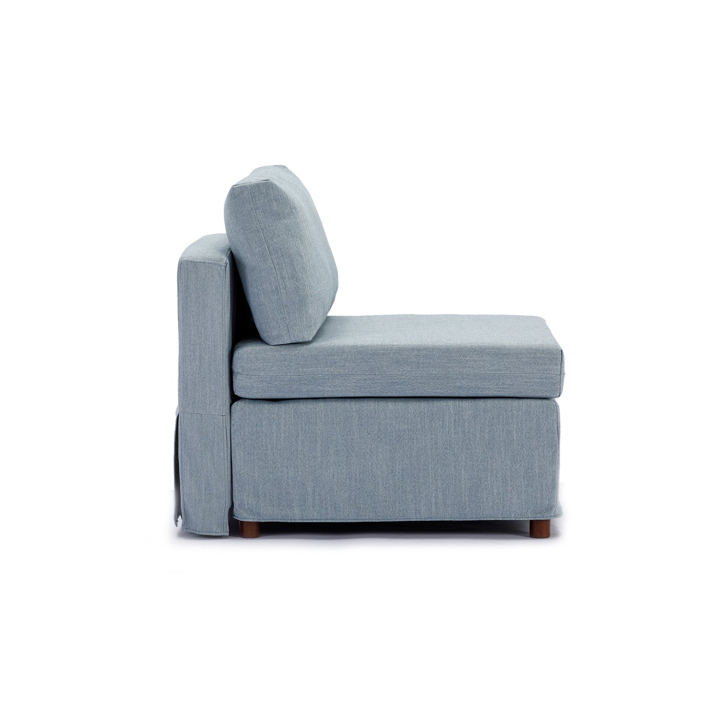 4 Seat Module Sectional Sofa Couch With 1 Ottoman,Seat Cushion and Back Cushion Removable and Washable,Light Blue