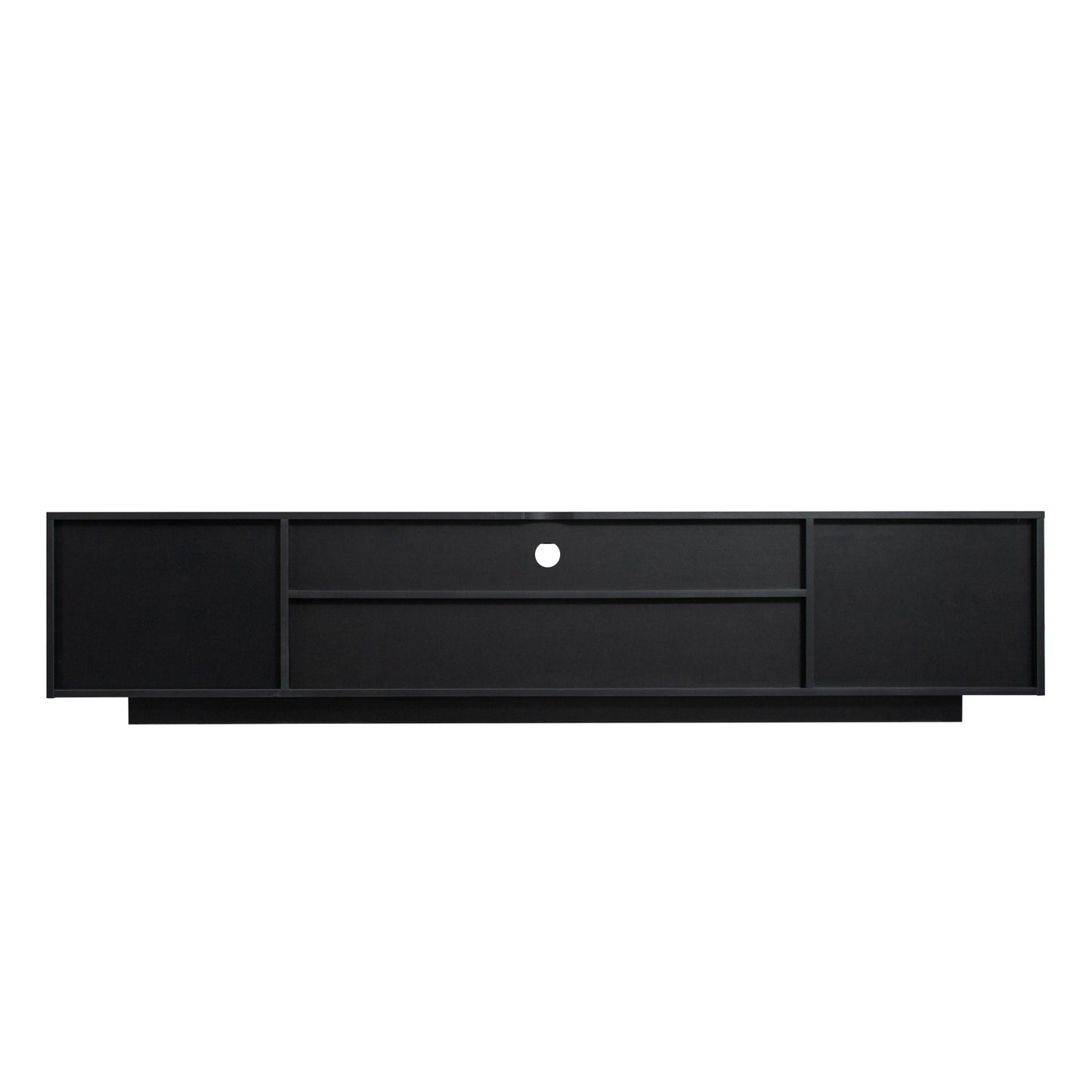 TV Cabinet Wholesale, Black TV Stand with Lights, Modern LED TV Cabinet with Storage Drawers, Living Room Entertainment Center Media