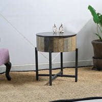 T1216  End Table Rustic Vintage