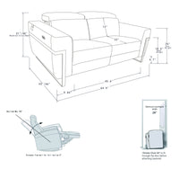 Global United Top Grain Italian Leather Loveseat with Power Recliner