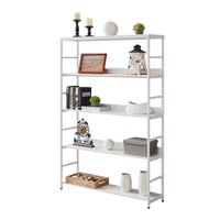 [VIDEO] 5-Tier Home Office Bookcase Open Bookshelf Storage Large 5 Shelf Bookshelf Furniture with Metal Frame, White