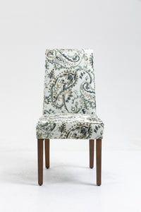 Cover Removable Interchangeable and Washable Taupe Cashew Fabric Upholstered Parsons Chair with Solid Wood Legs 2 PCS