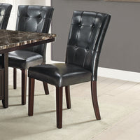 Faux Leather Upholstered Dining Chair, Black(Set of 2)