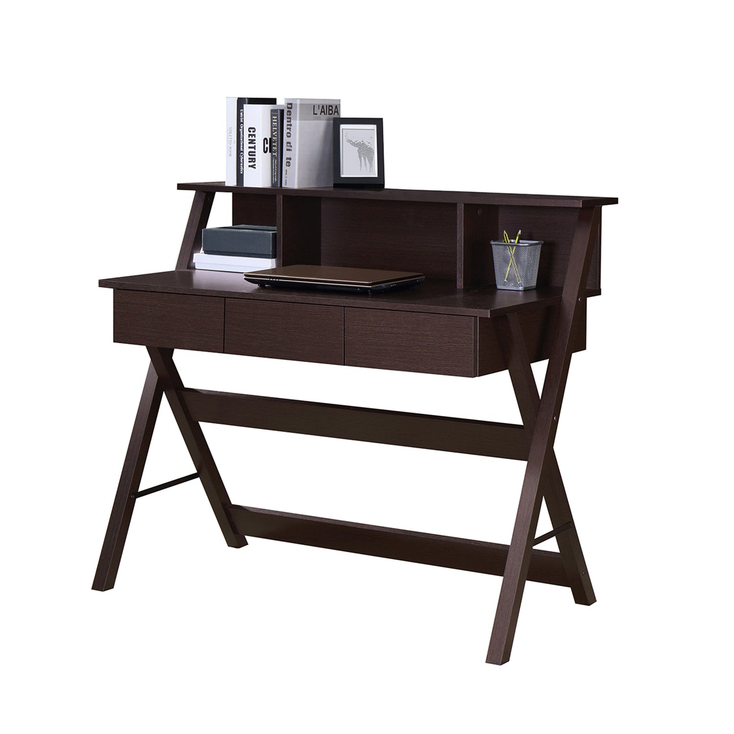 Techni Mobili Writing Desk with Storage, Wenge