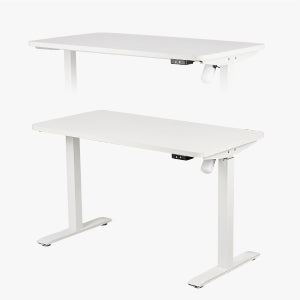 Whole Piece Electric Standing Desk, 48 x 24 Inches Height Adjustable Desk, Sit Stand Desk Home Office Desks - White