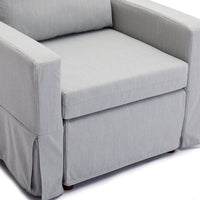 2 Seat Module Sectional Sofa Couch With 2 Ottoman,Seat Cushion and Back Cushion Removable and Washable,Light Grey