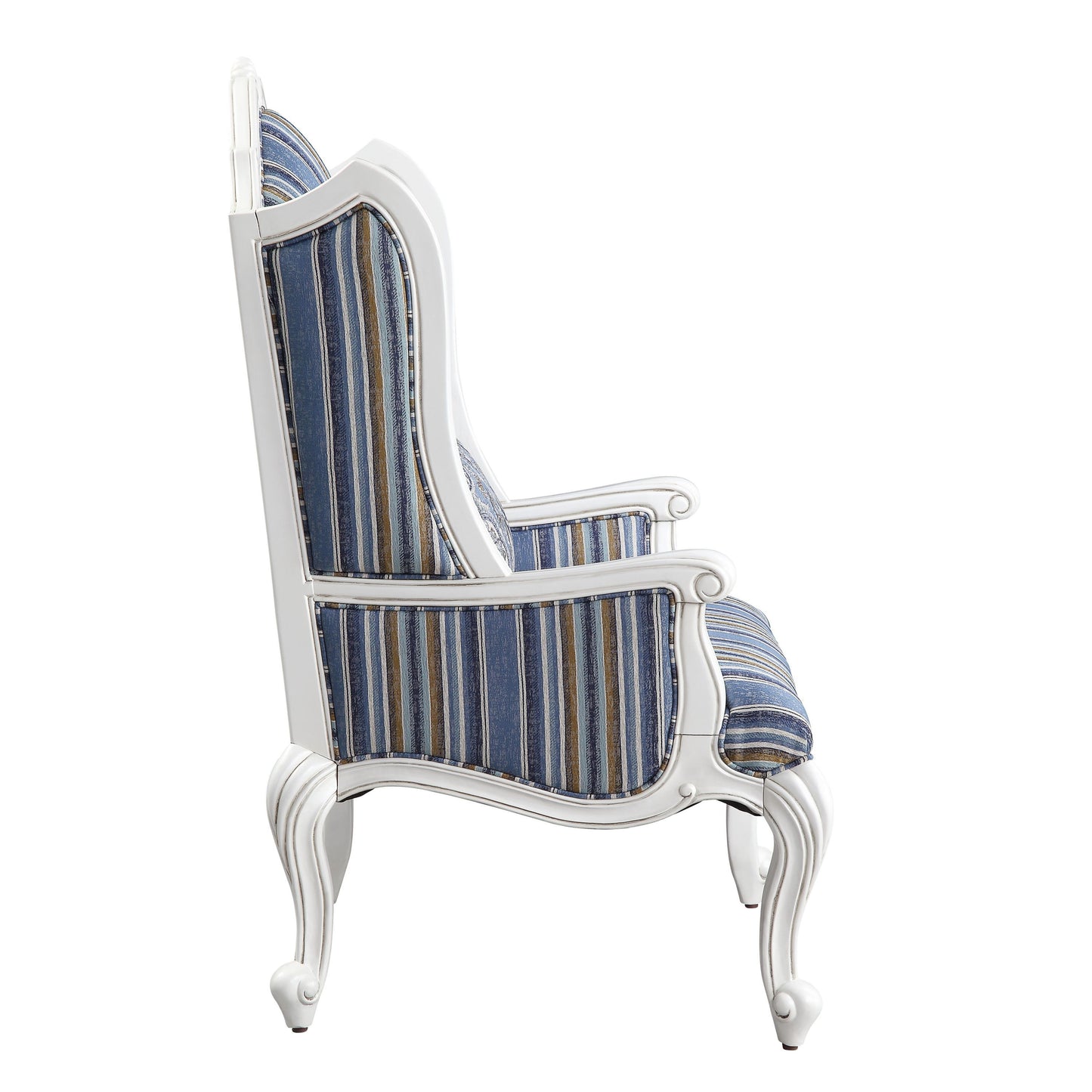 ACME Ciddrenar Chair w/pillow, Fabric & White Finish 54312