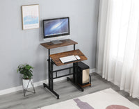 Multipurpose Home Office Computer Desk, Sit and Stand Desk, Workstation Desk（Rustic Brown）