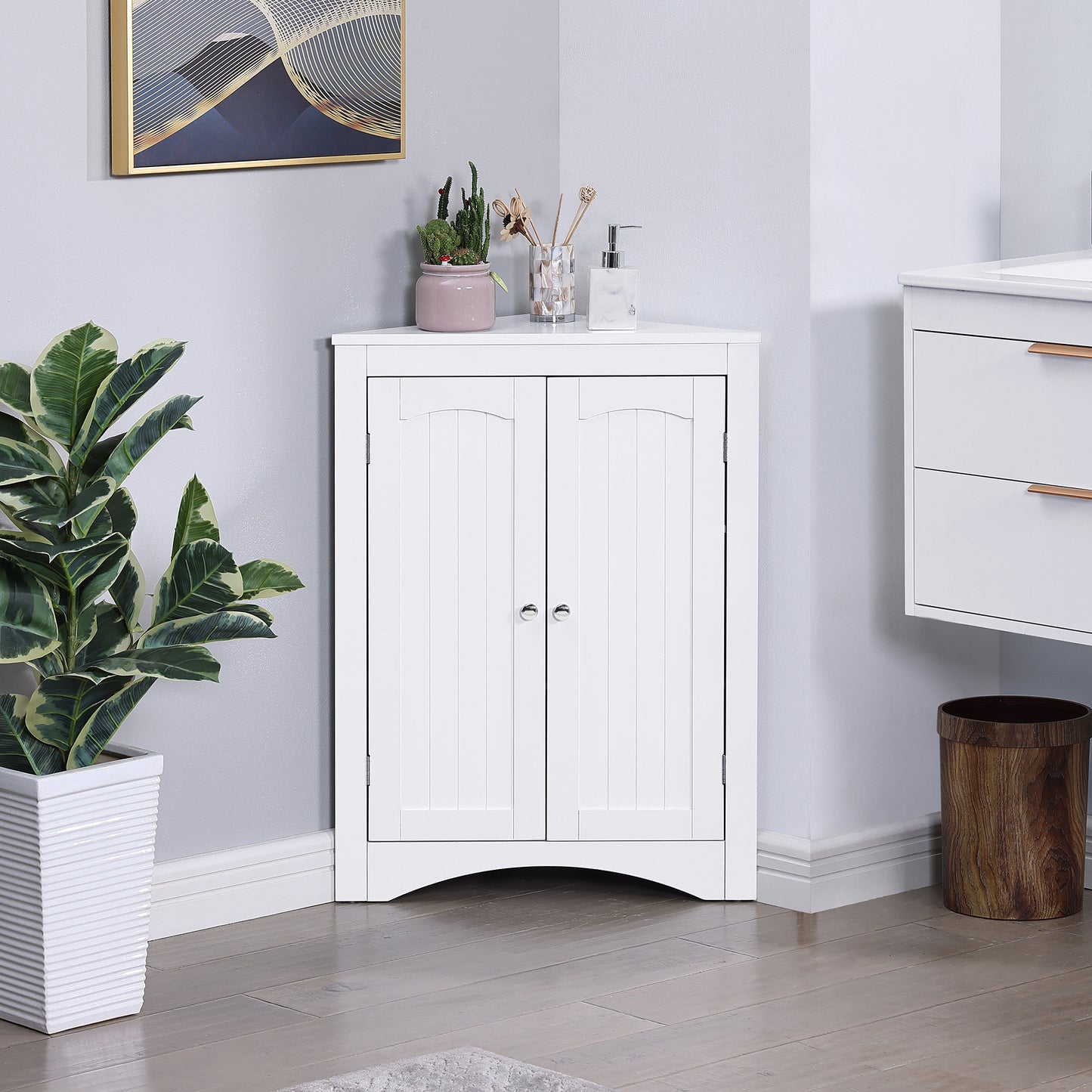 sideboard cabinet,corner cabinet,Bathroom Floor Corner Cabinet with Doors and Shelves, Kitchen, Living Room,Free Standing Storage Cabinet for Bathroom