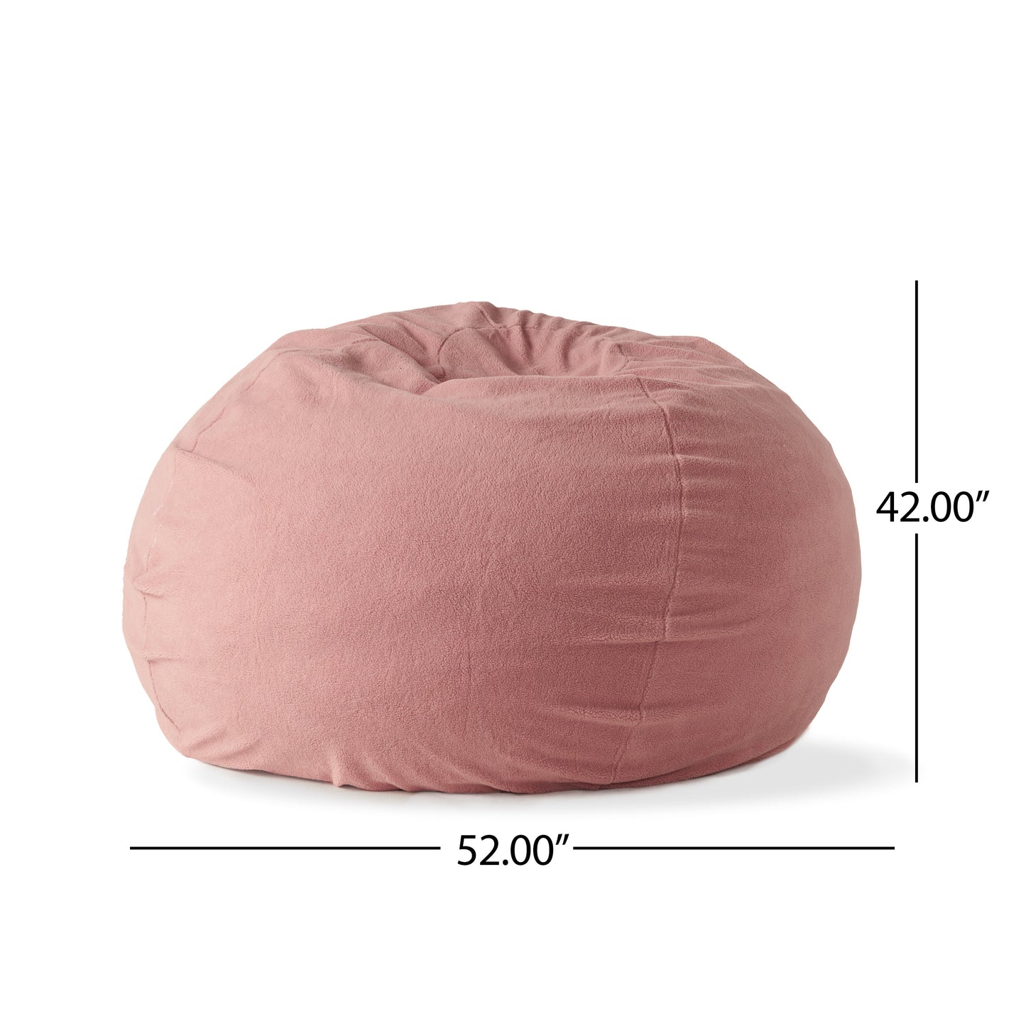 Mead Shearling 5 Ft. Bean Bag, Lavender Pink