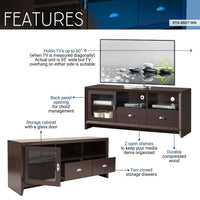 Techni Mobili Modern TV Stand with Storage for TVs Up To 60", Wenge