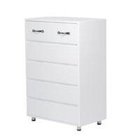 Six drawer side table-white