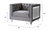 ACME HeiberoII Chair in Gray Velvet LV00332