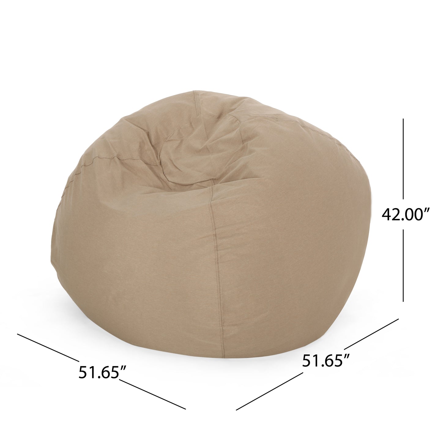 Kimiko Indoor/Outdoor Water Resistant Fabric 4.5 Foot Round Bean Bag, Tuscany