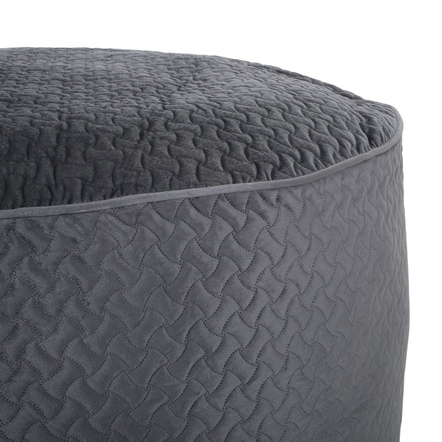 Arnside Glam 4 Foot Velvet Quilt Patterned Beanbag, Charcoal