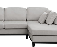 Redford Light Gray Linen Fabric Sectional Sofa with Right Facing Chaise