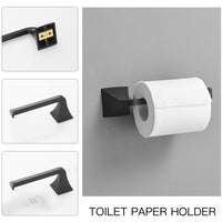 4-Piece Bath Hardware Set with Towel Ring Toilet Paper Holder Towel Hook and 24 in. Towel Bar in Matte Black