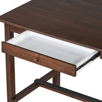 TOPMAX Casual Counter Height Wood Dining Table with Storage Drawer for Small Places, Walnut