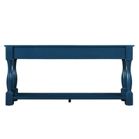 63inch Long Wood Console Table with 3 Drawers and 1 Bottom Shelf for Entryway Hallway Easy Assembly Extra-thick Sofa Table( Navy Blue)